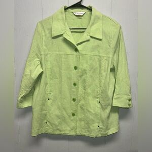 Allison Daley 3/4 Length Sleeve Button Down Shirt Size 16 with Shoulder Pads